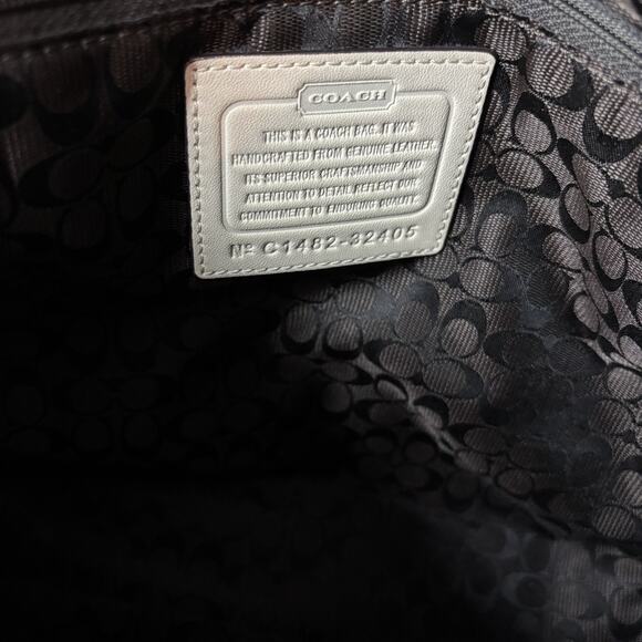 COACH SMYTHE SATCHEL 32405 Natural Beige Leather Handbag Bag 2 Handles - Picture 12 of 16